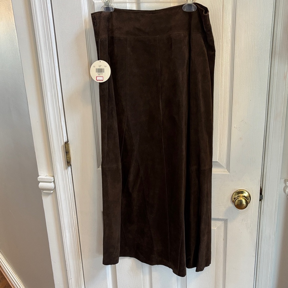 Valerie Stevens Dark Brown Midi Skirt